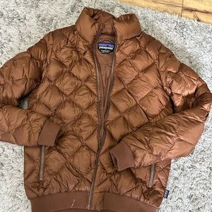 Patagonia metallic brown down jacket